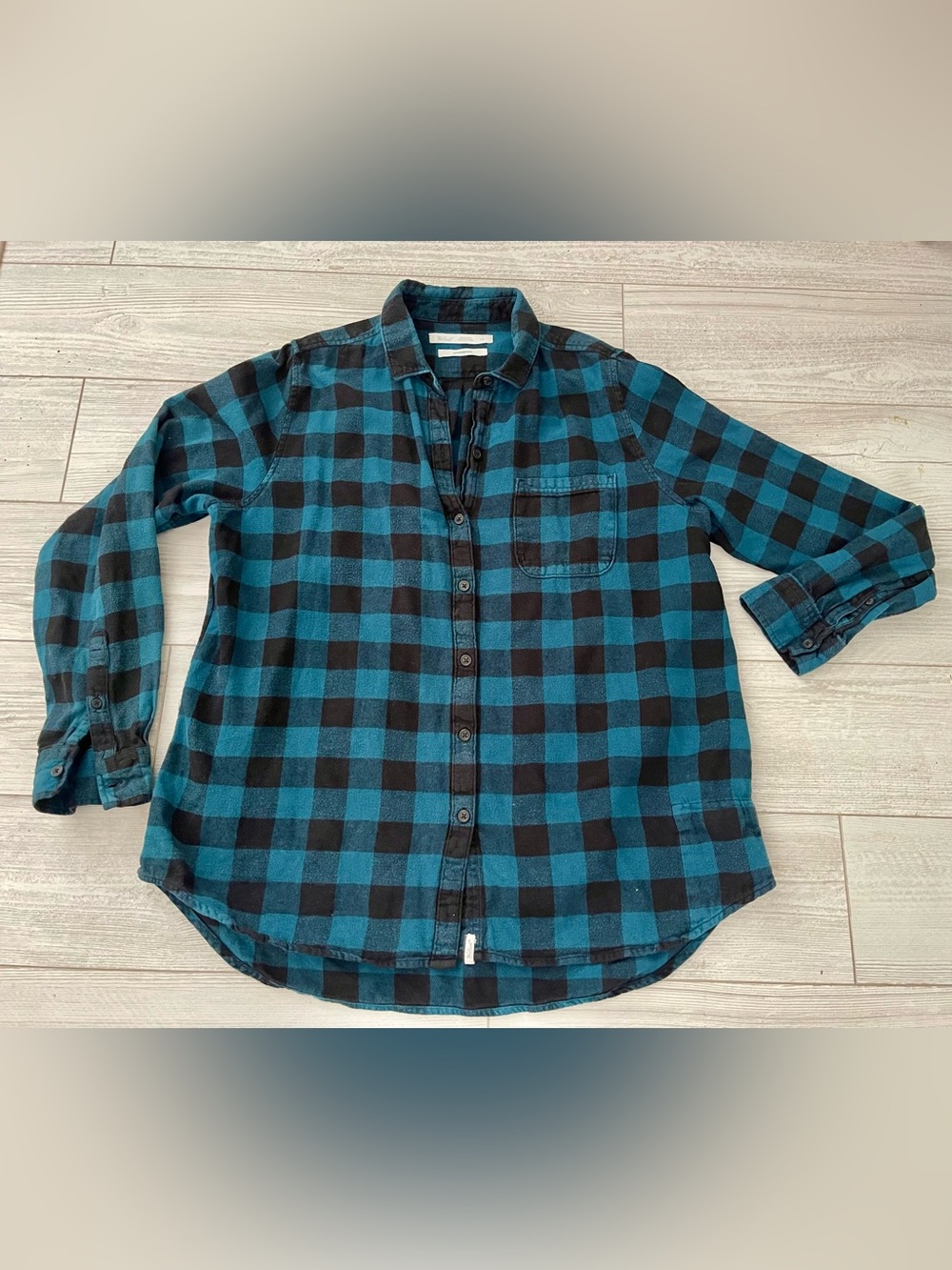 Woolrich Pemberton Boyfriend Cotton Flannel Button Down Shirt Buffalo Check Sz L - Picture 5 of 12